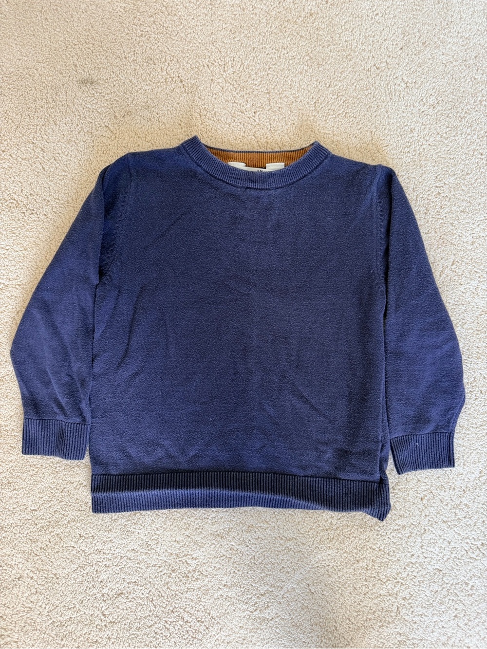 3/$25 HM Boys Dark Blue 100% Cotton Knit Sweater Size 5T-6 Lightweight Pullover